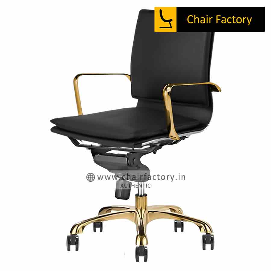 James Double Cushion Gold Mid Back Conference Room Chairs